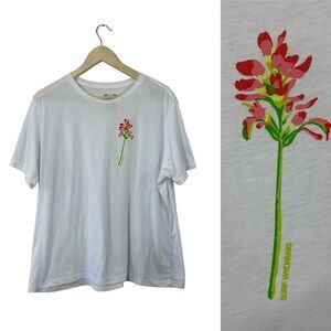 Surf Wyoming 2XL Tee Shirt Indian Paintbrush White Short Sleeve Womens